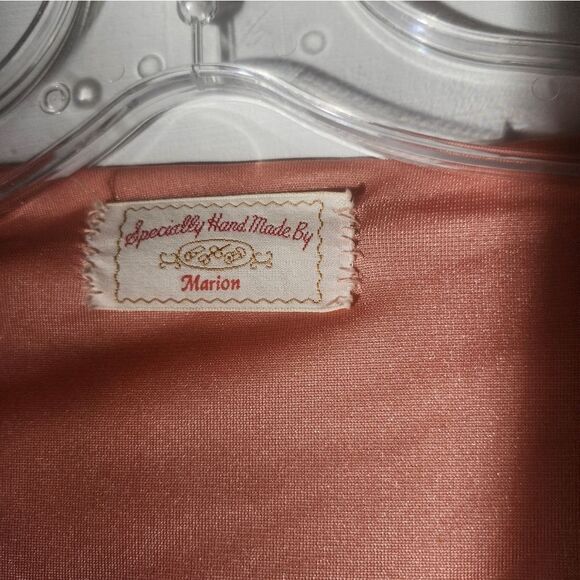 Vintage 50s Pink Satin Robe Puff Sleeve Maxi Waistband Cottagecore Fairy Vday - Picture 15 of 17